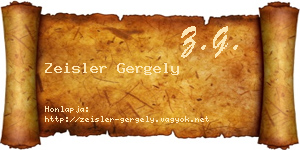 Zeisler Gergely névjegykártya